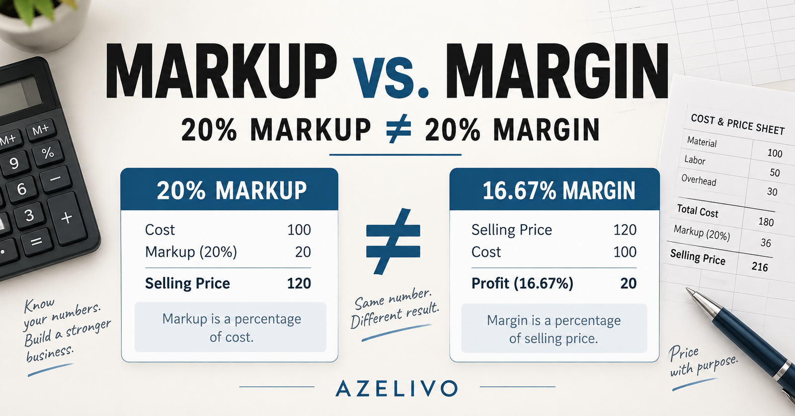 Markup vs. Margin: Why a 20% Markup Does Not Give You a 20% Profit Margin